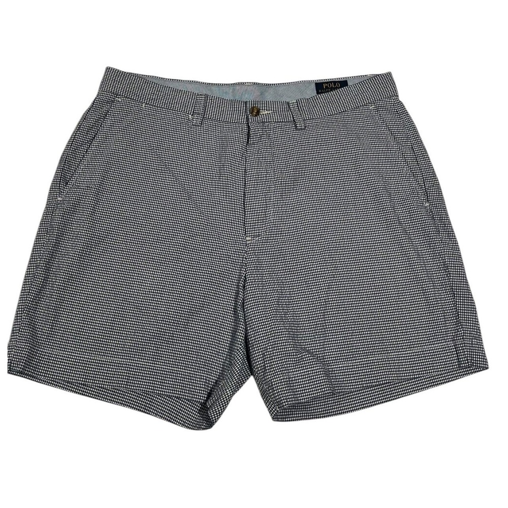 Polo Ralph Lauren Classic Fit Stretch Chino Shorts Houndstooth Blue Men's 34